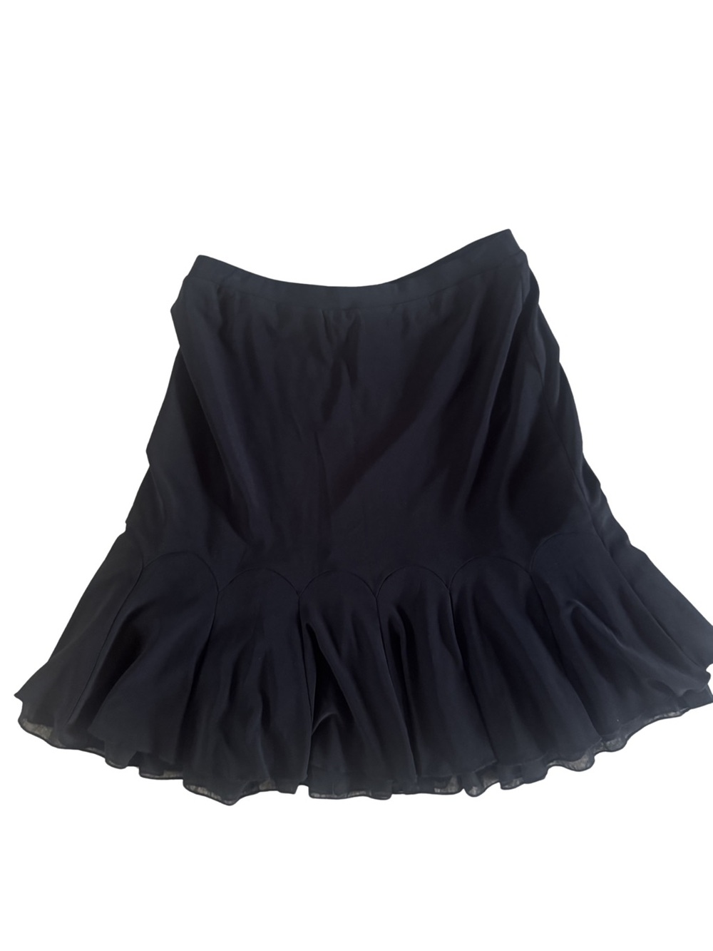 White House Black Market Black A-Line Ruffle Hem Skirt